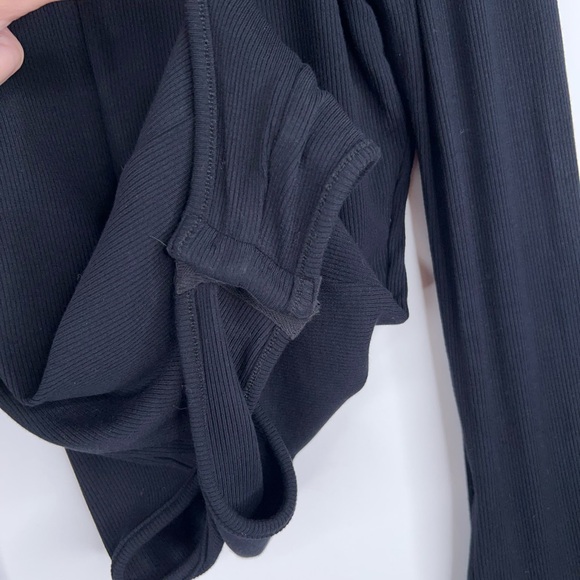 The Line by K Black Kili Bodysuit Long Sleeve Flare Sleeve Zip Front Medium - Picture 8 of 11